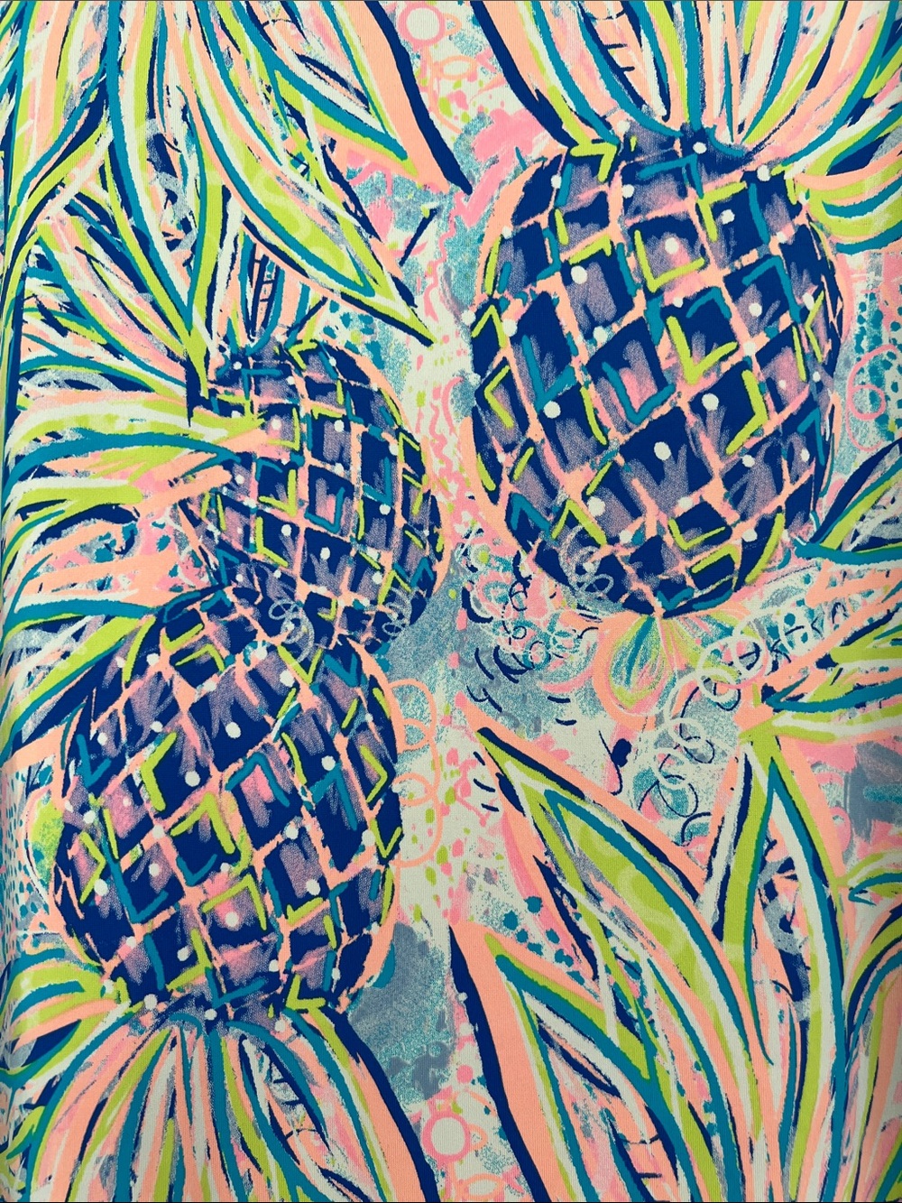 Lulu-B Pink and Blue Pineapple Print Mini Dress - Picture 6 of 6
